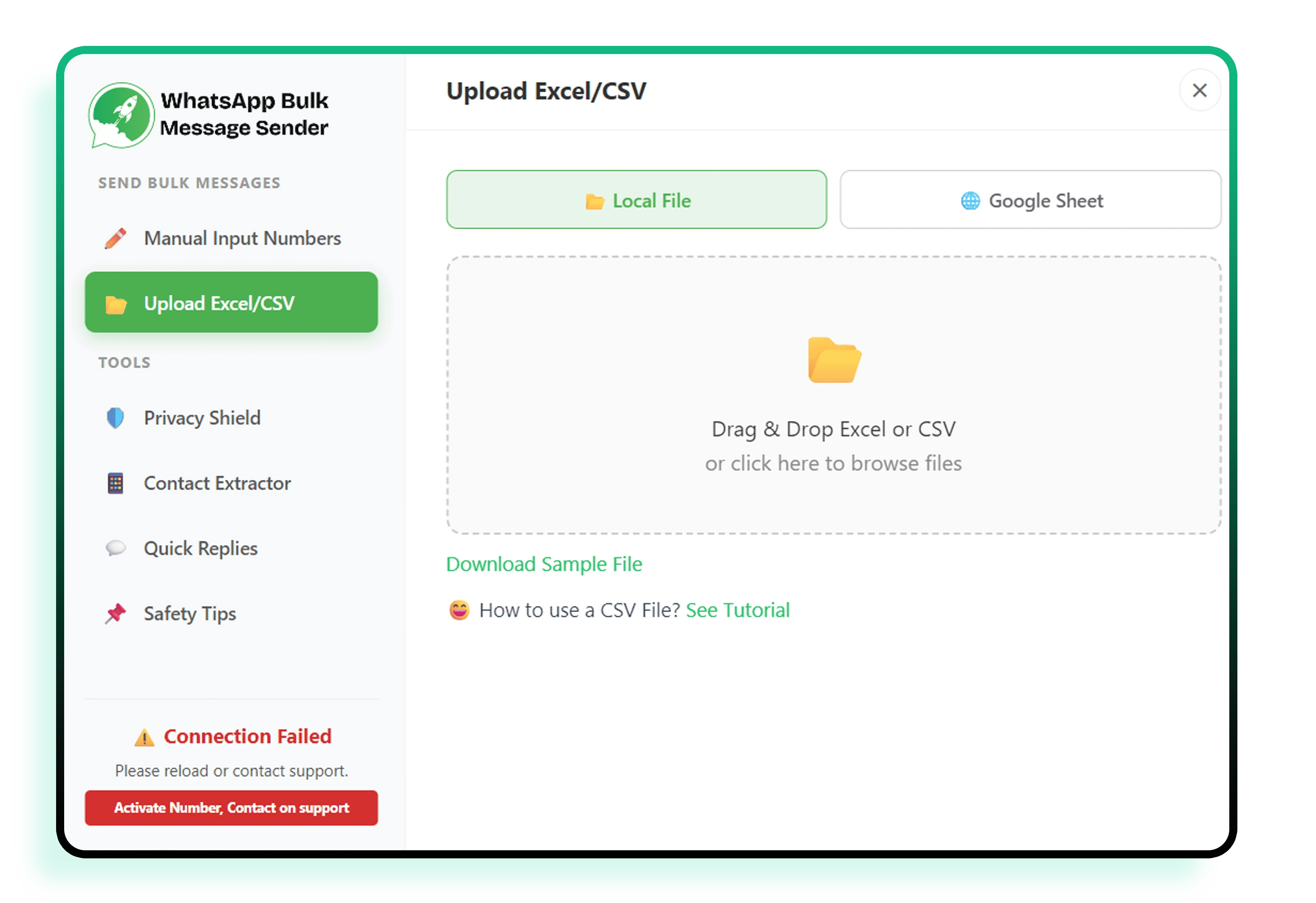 Google Sheets / CSV / Excel Support